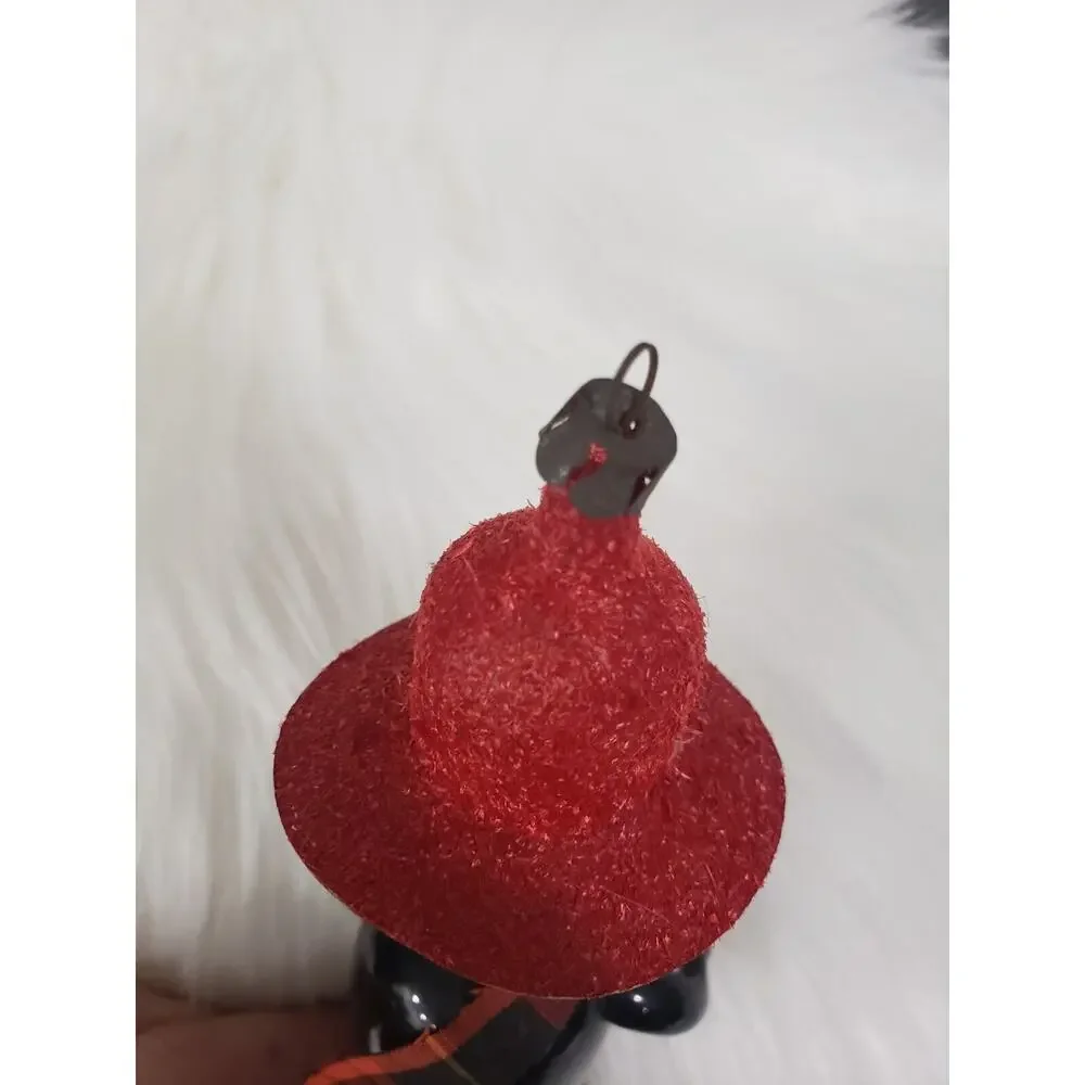 VTG Soffieria De Di Carlini‎ Blown Glass Christmas Ornament Scarecrow Patchwork
